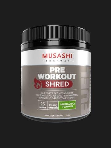 Musashi Pre Workout Shred 225g Green Apple