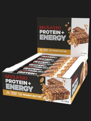Musashi Protein+ Energy Bar 58g (Box of 12 Bars) Banana Bread
