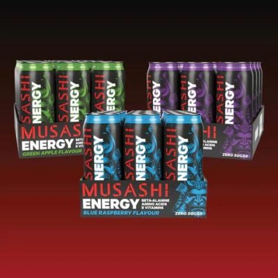 Musashi Energy Drink Value Bundle Pack GREEN APPLE / FRUIT CRUSH / GREEN APPLE