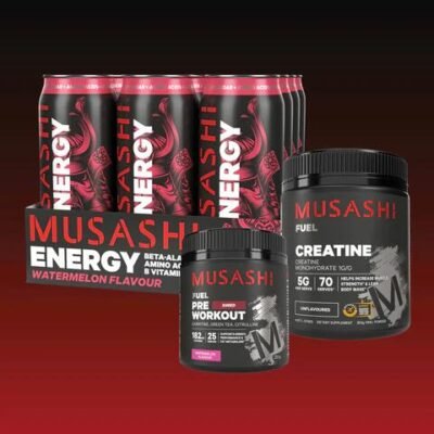 Musashi Energy Bundle Pack BLUE RASPBERRY / Unflavoured (350G) / Green Apple