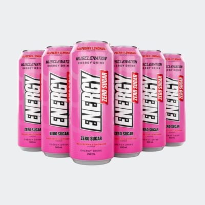 Muscle Nation MN ENERGY DRINK Zero Sugar - Raspberry Lemonade 500ml (12 Pack)